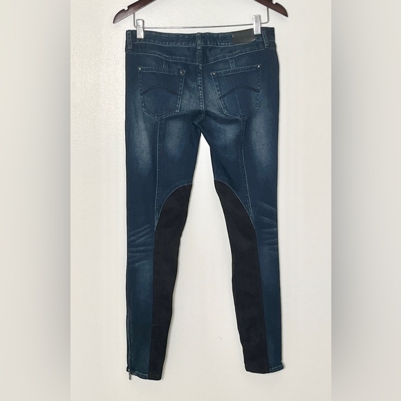 Armani Exchange Jeans 28 Jeggings Denim Suede Ankle Zip Coquette Date Night Chic - Picture 3 of 6